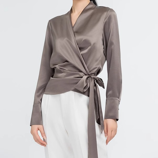 真丝衬衫气质优雅不规则衬衣