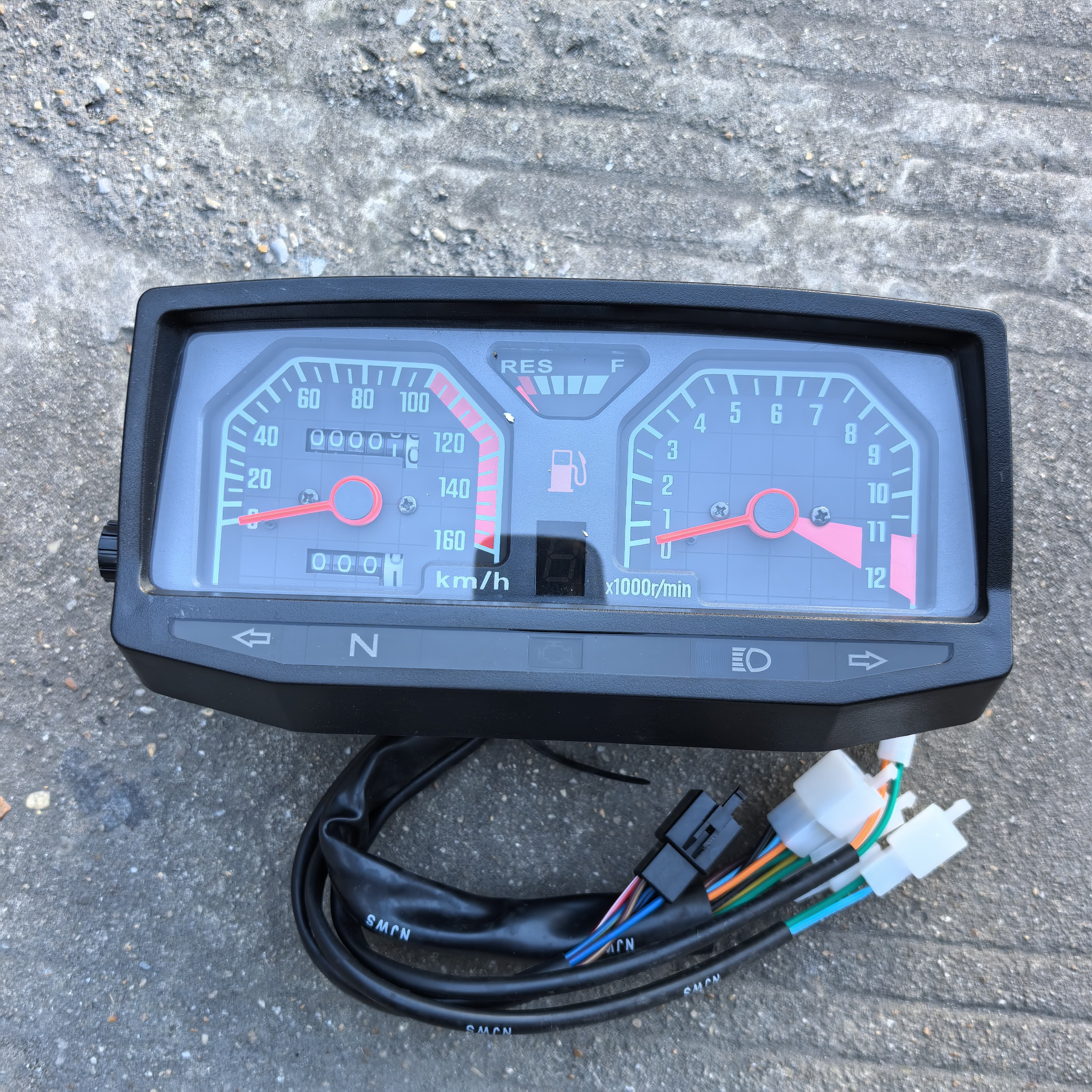 新本五本摩托车配件WB150-3A国四电喷档位表里程公里表仪表码表盘