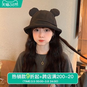 小清新卖萌神器帽子女春夏休闲学生软妹可爱米奇耳朵渔夫帽盆帽