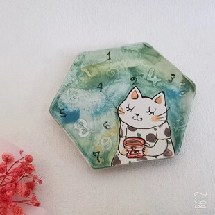 陶瓷餐具卡通可爱猫咪豆皿水果盘甜品冷餐盘 渡边志野 日式 纯手工