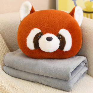 浣熊变身熊猫抱枕被子两用办公室披毛毯子客厅沙发肩午睡靠垫靠枕
