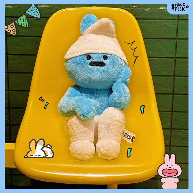 玩偶蓝色小精灵毛绒hangfook礼物