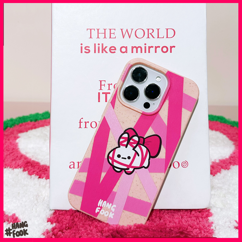 原创兔子玫红色16手机壳15粉色14