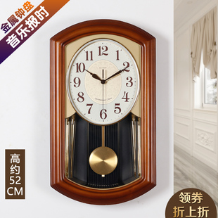 清仓/金钟宝大号欧式黄杨实木整点报时壁挂钟挂表客厅静音带摆石