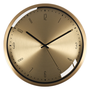 TQJ轻奢黄铜挂钟客厅家用时尚卧室静音时钟挂墙简约电波石英钟表