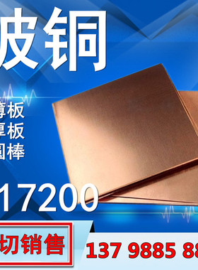 进口铍铜 C17200 铍铜板 铍铜块 铍青铜 薄板 中厚板 圆棒材 QBe2