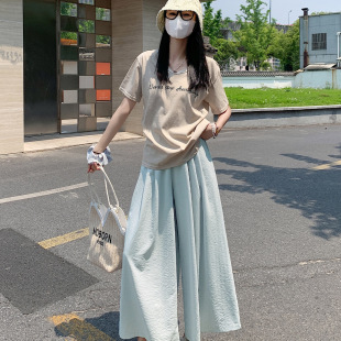 夏 裙超宽松棉麻九分裤 日系慵懒速干山本裙裤 女高腰垂感冰丝阔腿裤