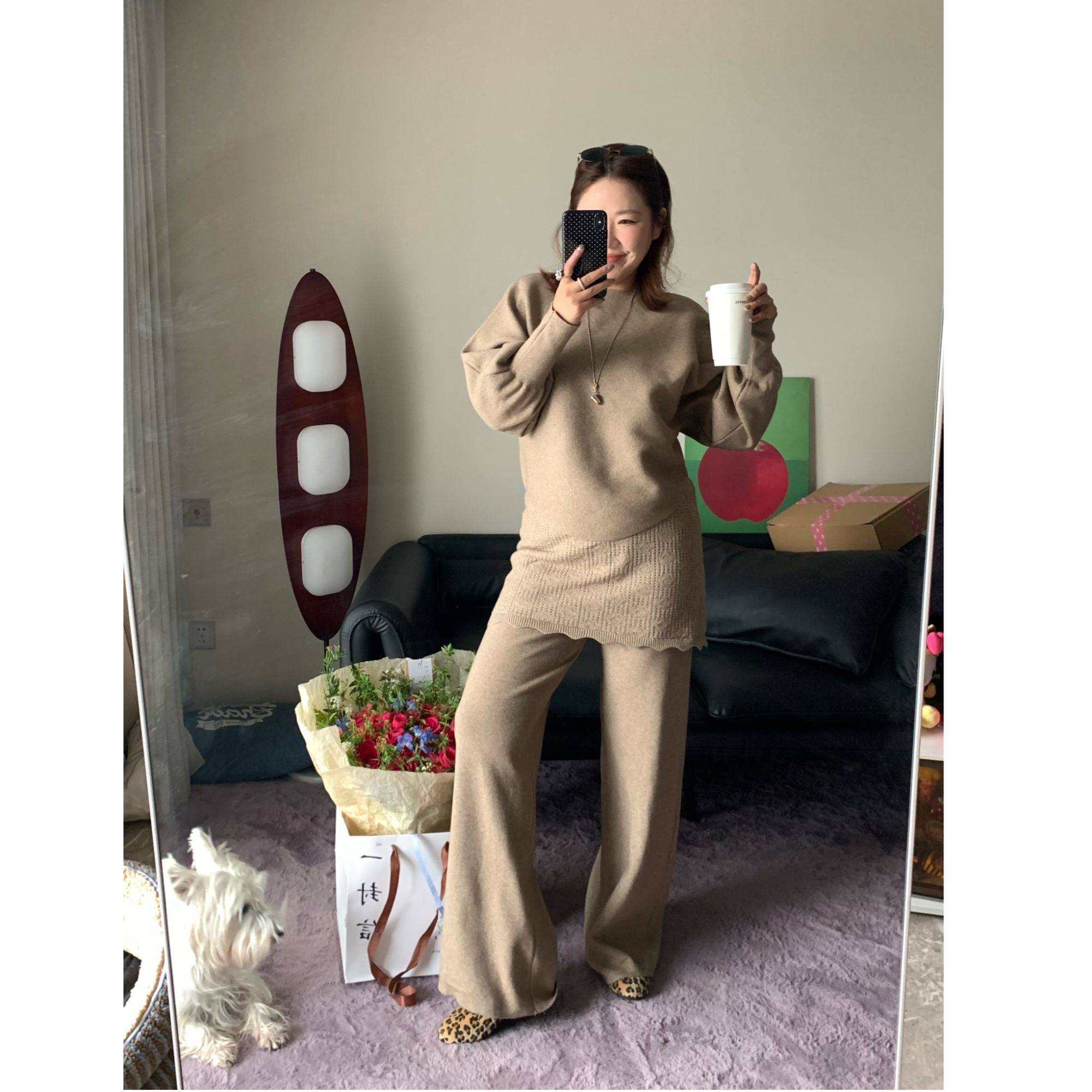 Q了个T 大码女装胖mm时髦套装针织毛衣屁帘阔腿裤显瘦两件套,女装/女士精品,时尚套装,淘宝优惠券,粉丝福利购,淘宝优惠卷