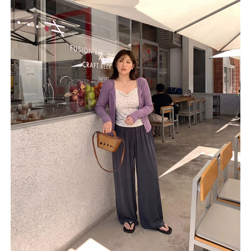 Q了个T大码女装微胖mm针织开衫吊带秋季时髦两件套装