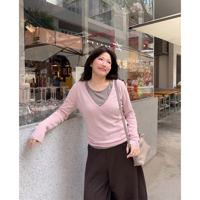 Q了个T适合胖mm的秋季大码女装真两件巨好看微胖女生穿搭显瘦上衣