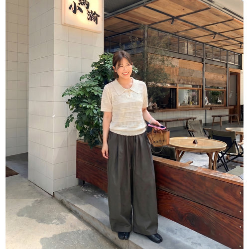 Q了个T大码女装微胖mm巨显瘦好看遮肚漂亮polo上衣减龄两件套装