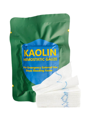 TCCC战术止血高岭土止血纱布绷带户外急救止血纱布带蓝线Z折叠