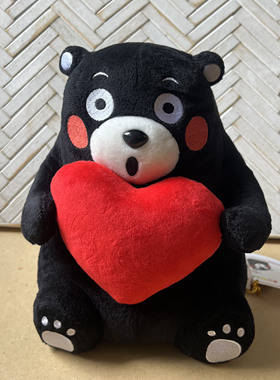 日本正品 熊本熊 kumamon 动漫潮流毛绒公仔玩偶 熊本部长 爱心款
