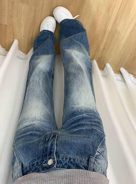 小个子低腰裤子夏薄款辣妹微喇牛仔裤女款新款休闲裤宽松直筒长裤