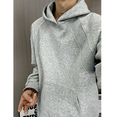 美式重磅拼接卫衣男款秋季2025新款cleanfit上衣高级感正肩连帽衫