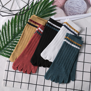 夏款 五指袜女学院短筒棉质可爱分趾袜短袜五趾袜复古ins潮袜