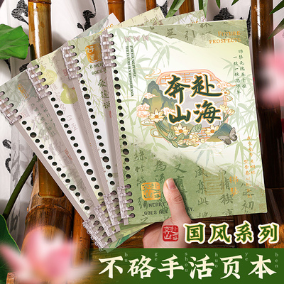 国风笔记本加厚软皮可平摊记事本