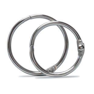 活页扣环打孔扣圈铁环扣活页夹圈环书环线圈扣环金属环卡扣夹环卡片收纳圆环孔金属开口环活页纸固定扣装订环