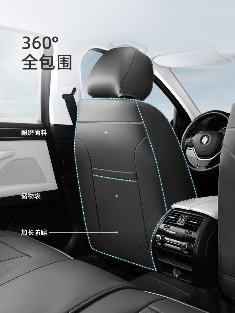 Universal Car Seat Cover: Enclosed Breathable Leather - Taobao product photo 4