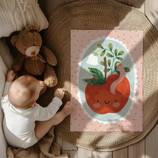 ins韩系可爱儿童房挂画波西米亚风壁画墙面装 饰画手绘海报画纸芯