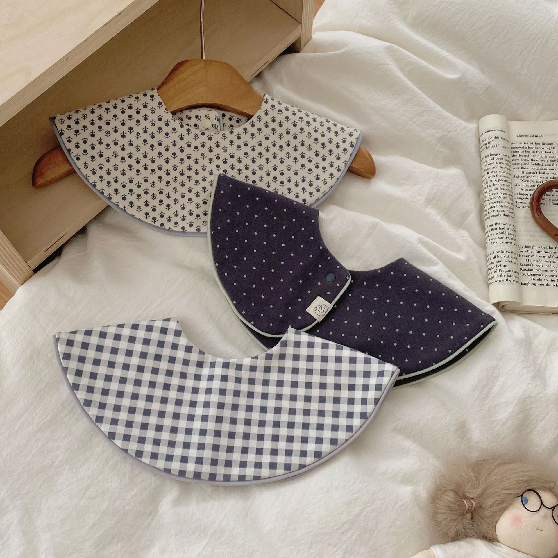 韩国ins风宝宝围嘴双面婴幼儿防吐奶口水巾可旋转A类柔软圆形围兜,婴童用品,口水巾,淘宝优惠券,粉丝福利购,淘宝优惠卷