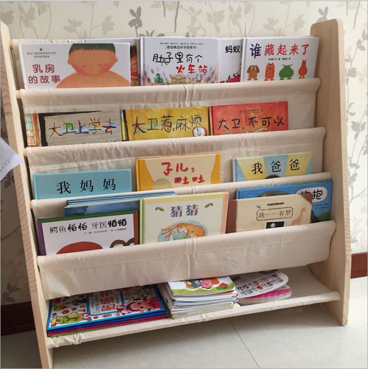 ins北欧风儿童读书角书架宝宝实木绘本架幼儿园落地
