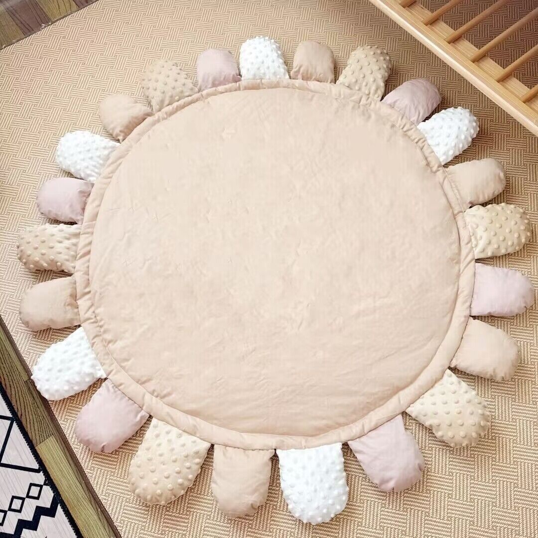 北欧ins风圆形儿童房地垫太阳花瓣爬行垫加厚宝宝爬爬垫婴儿地毯,玩具/童车/益智/积木/模型,爬行垫,淘宝优惠券,粉丝福利购,淘宝优惠卷