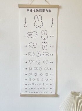 兔子视力表幼儿园墙贴儿童房挂画