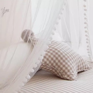 韩国ins纯棉格子爱心星星抱枕儿童房床头靠枕客厅沙发飘窗装 饰枕