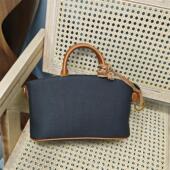 外贸出口尾货清仓大甩卖布配头层牛皮真皮手提单肩斜挎复古女士包