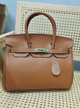 铂金头层牛皮的30CM真皮手提斜挎欧货专柜品牌凯利高度女士大包包