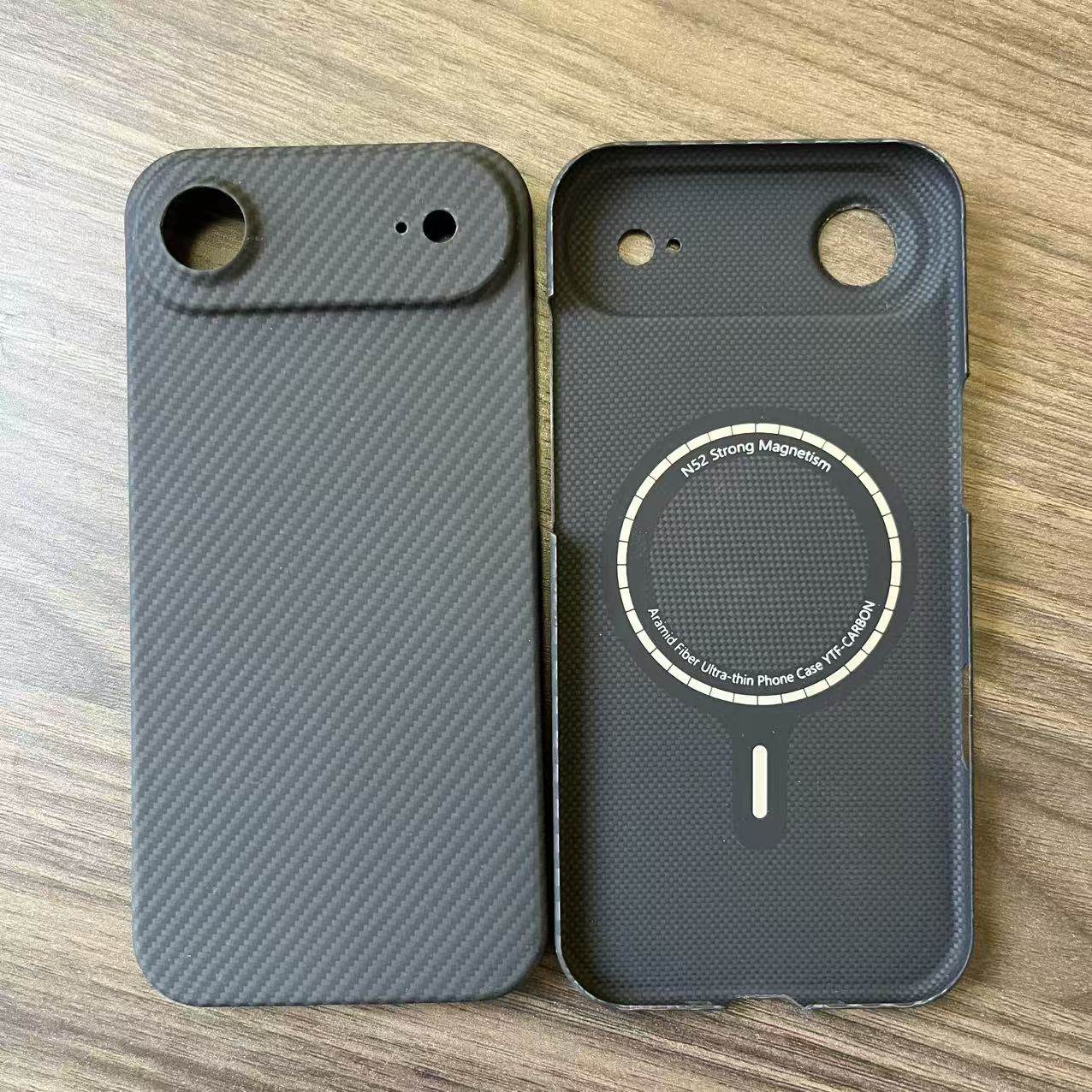 适用苹果iPhone air超薄芳纶凯夫手机壳磁吸真碳纤维精孔1细纹600D粗纹1500