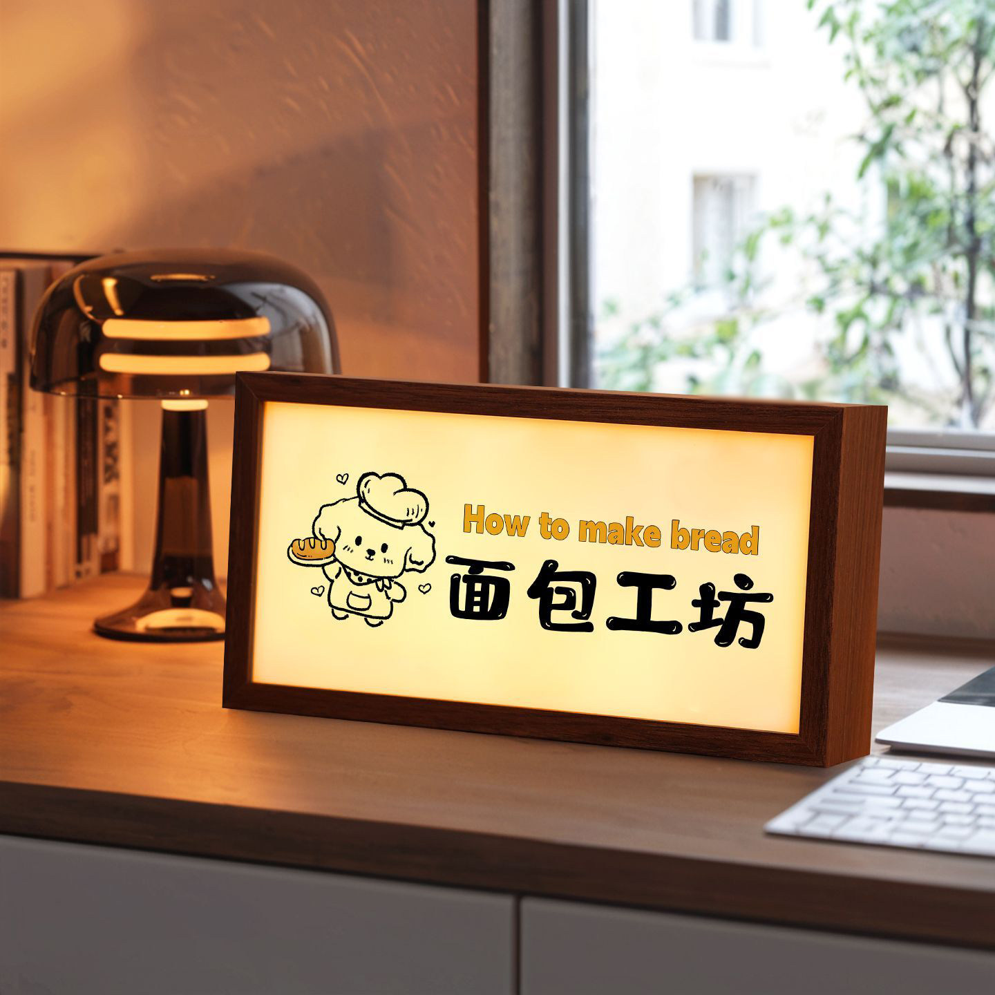 定制摆摊招牌桌面摆件创意灯箱氛围感装饰餐桌亚克力发光灯画个性