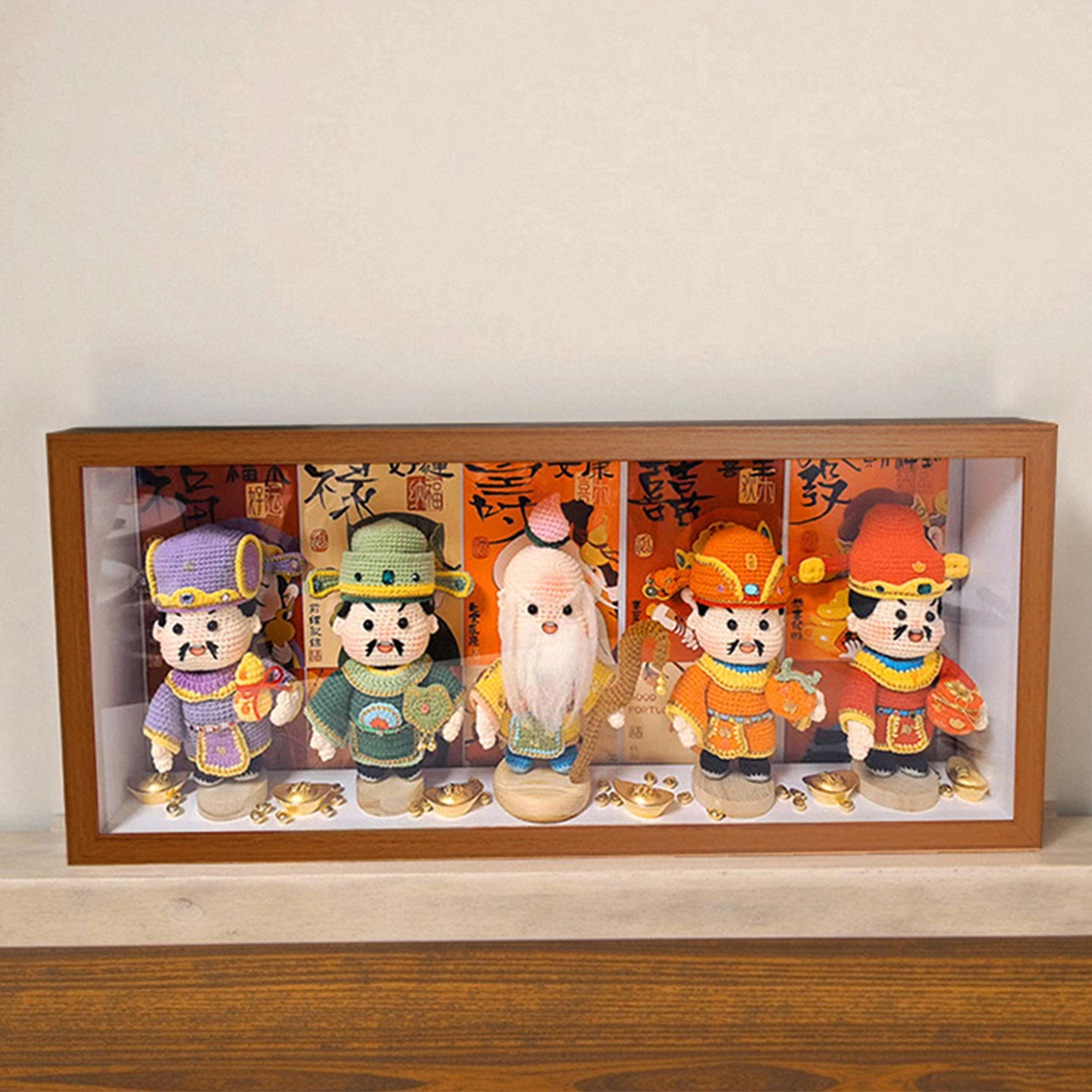 五路财神盲盒装饰收纳展示盒 财神盲盒手办盲盒挂件收纳展示框,收纳整理,手办收纳盒,淘宝优惠券,粉丝福利购,淘宝优惠卷