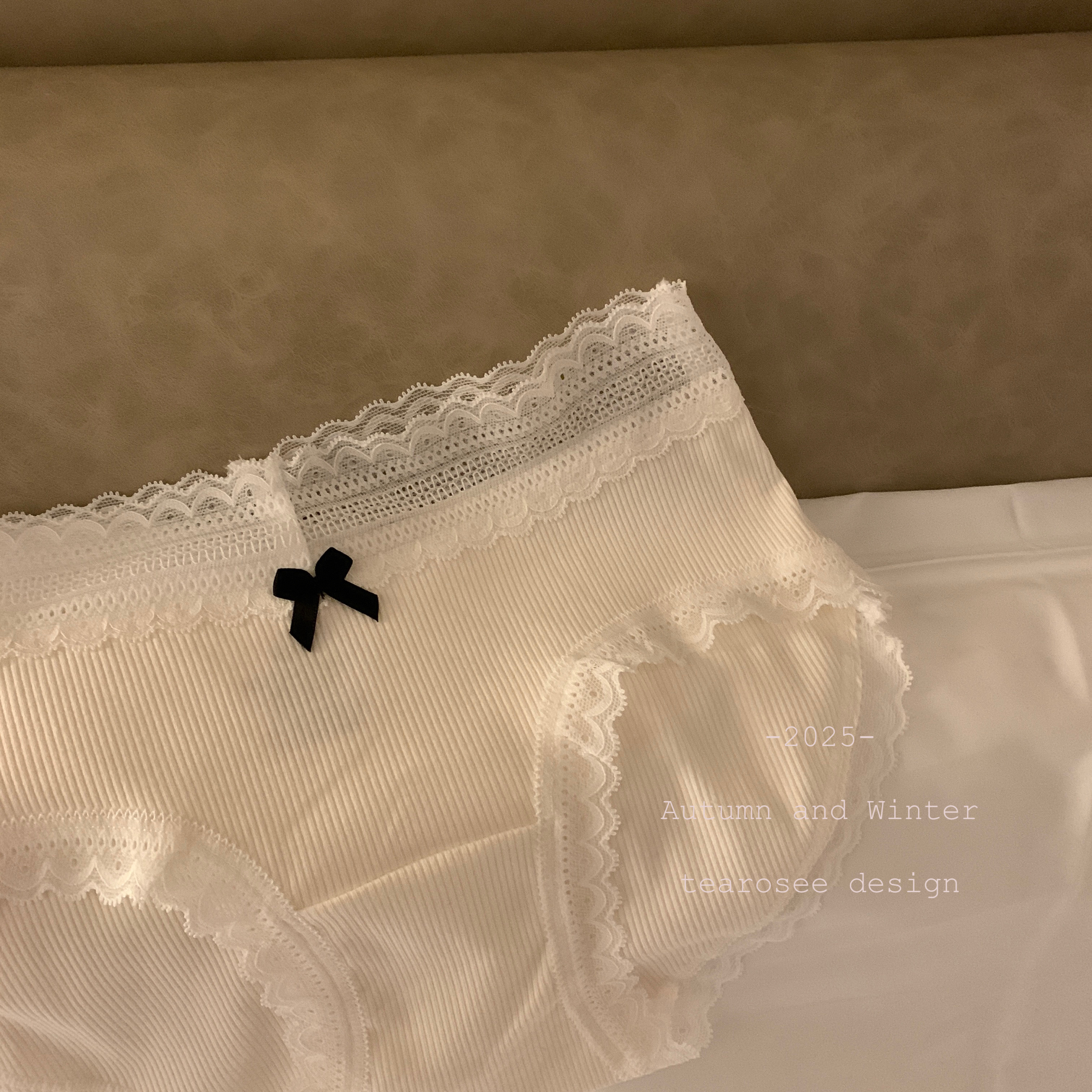 tearosee 夏日微甜 法式蕾丝日系大臀围少女亲肤柔软纯棉内裤女