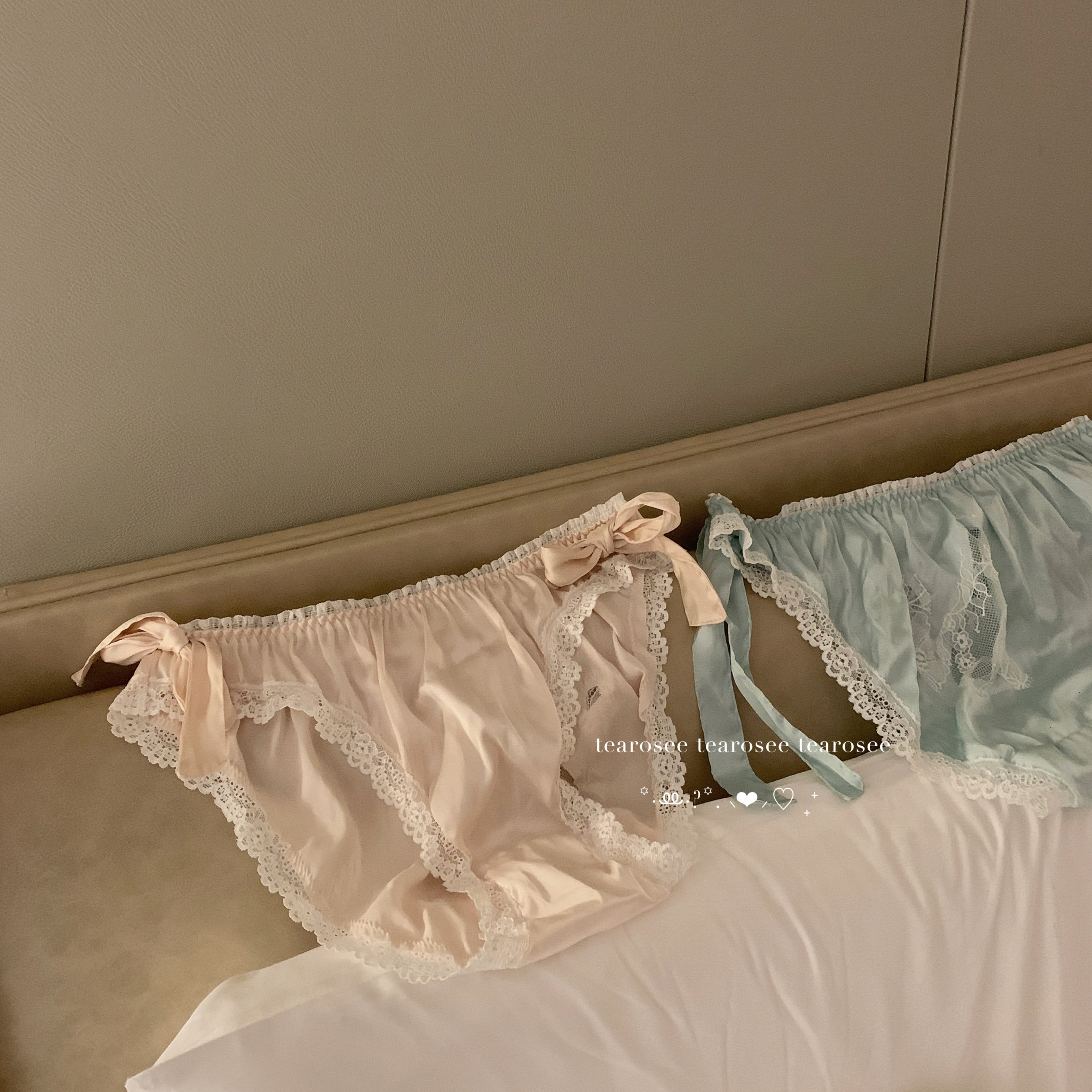tearosee 芝士小猫 面包大码日系少女绑带蝴蝶结低腰三角内裤图片