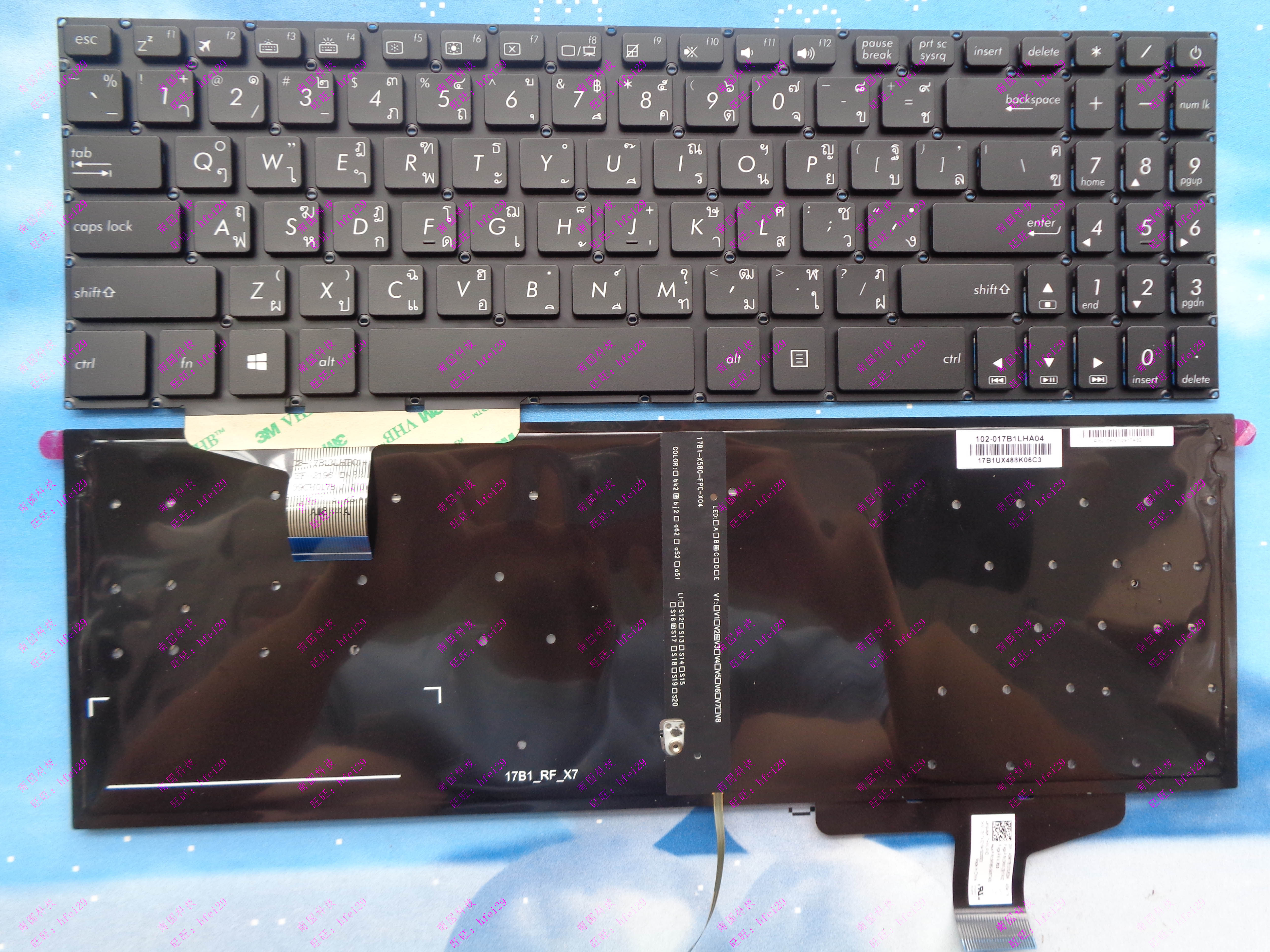 华硕N580 N580V N580VD M580 NX580 NX580V NX580VD背光THAI 键盘