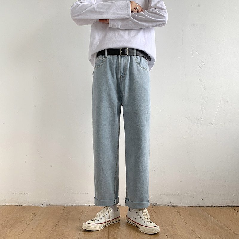 男秋冬韩版直筒纯色休闲牛仔裤大码N819P35,男装牛仔裤,星座1116-2