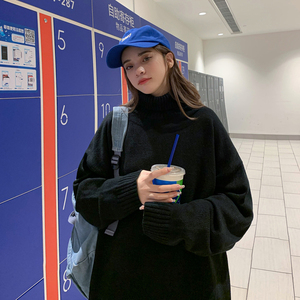 女装类目 高领毛衣纯色针织衫保暖外套M011P40图片
