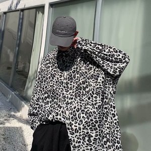 豹纹衬衫男设计感ins潮牌痞帅炸街上衣情侣装HC42P33图片