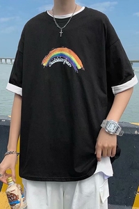 纯棉夏季新款短袖男韩版T恤宽松休闲圆领T613图片