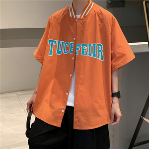 男棒球领夹克外套短袖衬衫CS051P35图片