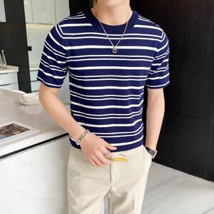 城市风貌短袖夏季青春流行条纹T恤潮流圆领潮男新款Y2216P40图片