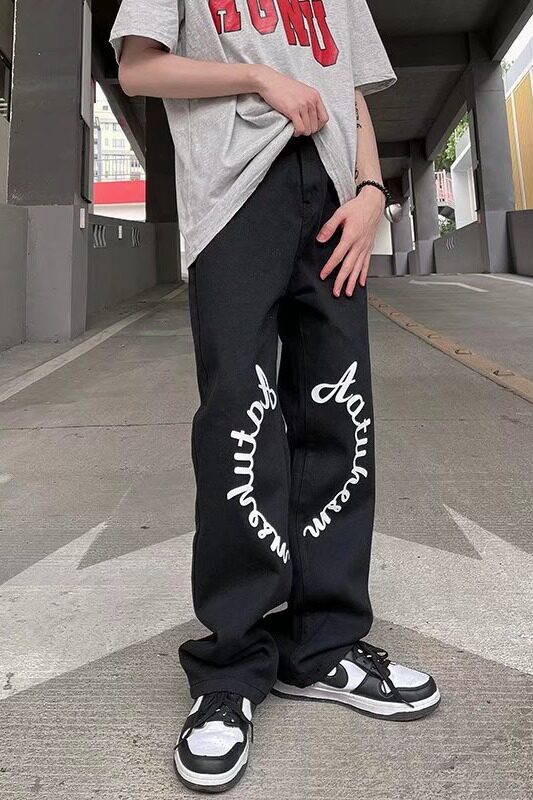 直脚夏季简约原宿拉链牛仔裤水洗青春流行男百搭中腰NG099P38,男装牛仔裤,星座1116-2