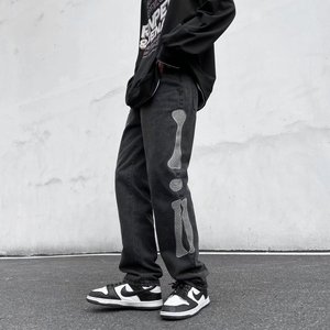 美式欧美炸街裤子高街ins潮牌vibe风牛仔裤男宽松直筒NG49P50