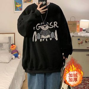 男秋冬卡通涂鸦印花短袖T恤男士秋季加绒卫衣W8066P27图片