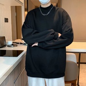 港风男宽松加绒卫衣百搭长袖T恤Y047P32图片