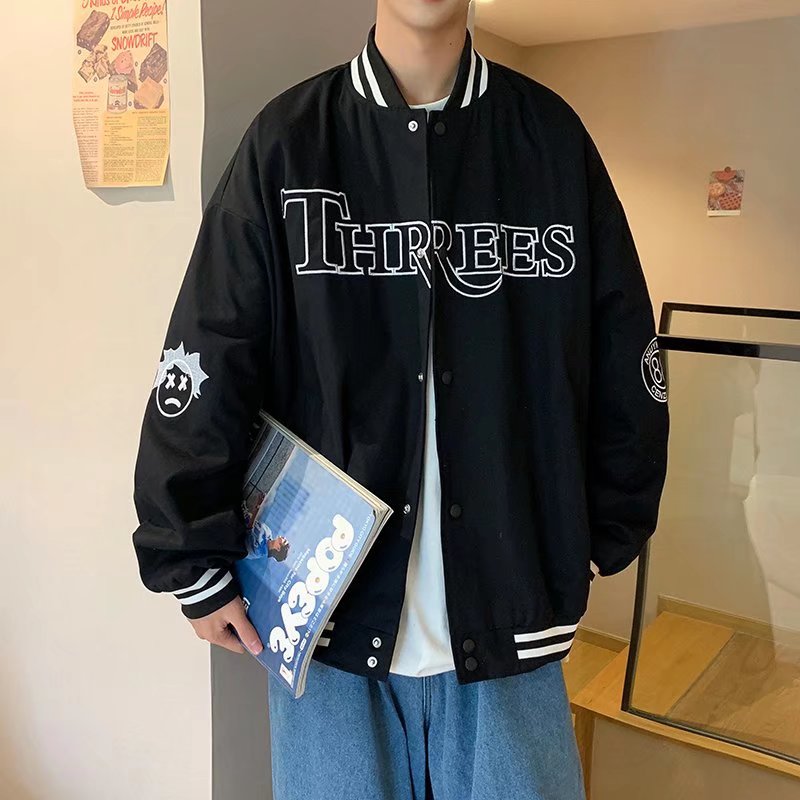 棒球服外套男宽松美式复古外套insJ96P60图片
