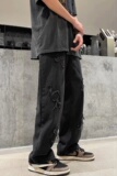 潮流男潮时尚气质新款宽松直筒中腰牛仔裤长裤拉链NK04P40，男装牛仔裤，星座1116-2