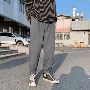 男士休闲裤冰丝纯色薄款九分裤大码图片